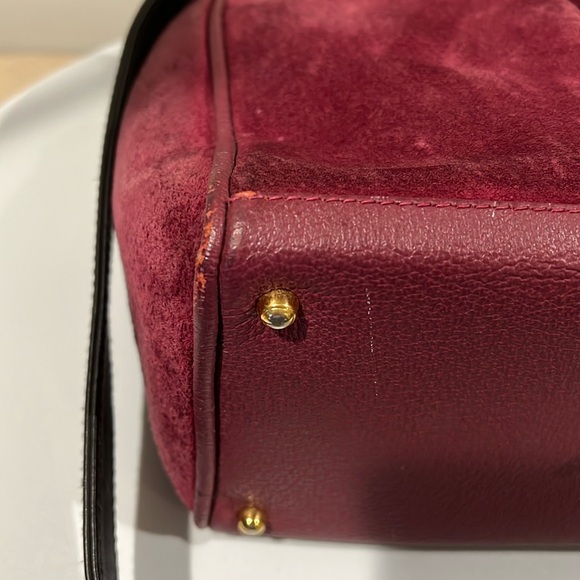 Gucci Purple Suede Bamboo Diana Crossbody Handbag with COA - some corner wear - Picture 14 of 17